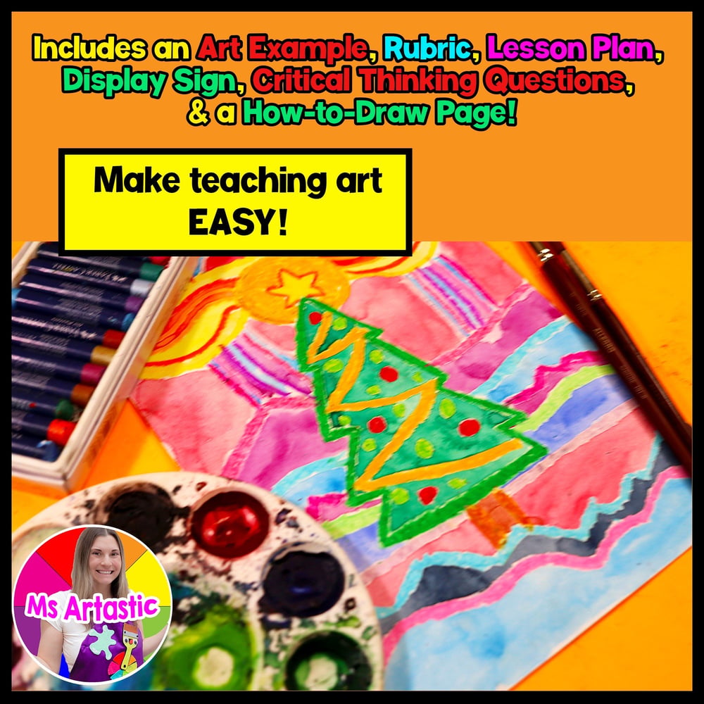 Ted Harrison Christmas Tree Art Project Christmas Art Lesson Winter Landscape – image 2