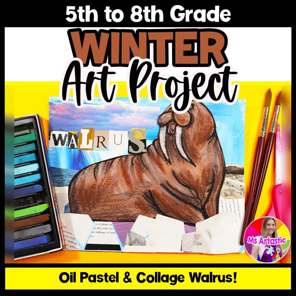 Winter Art Lesson Walrus Art Project Arctic Animal Activity Collage