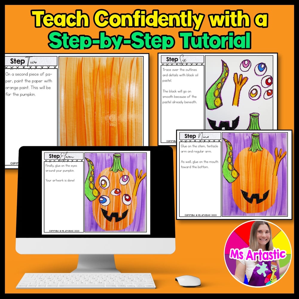 Art Project Halloween Art Lesson Monster Jack O Lantern Artwork Art Activity – image 4