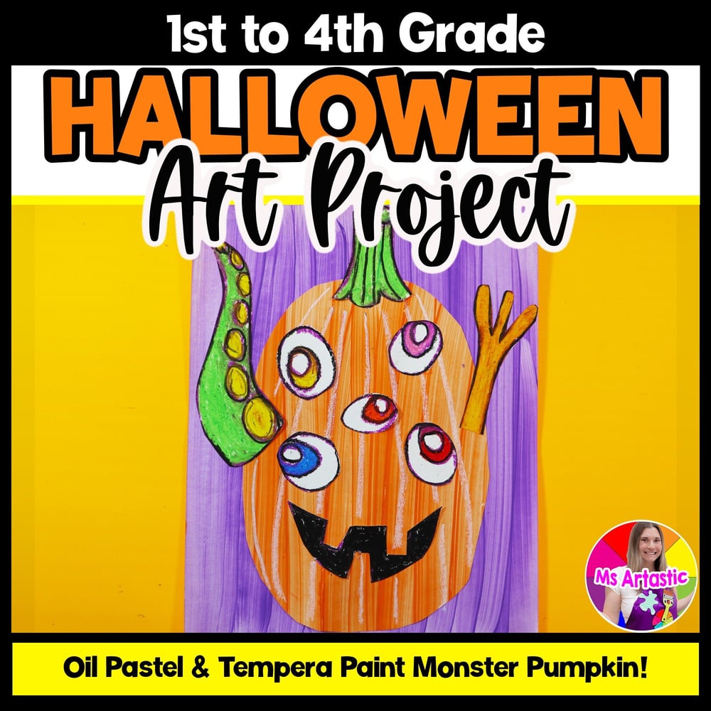Art Project Halloween Art Lesson Monster Jack O Lantern Artwork Art Activity