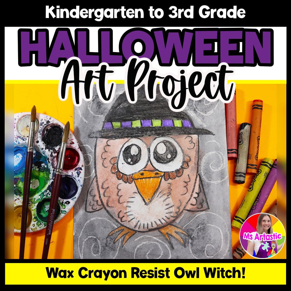 Halloween Art Project Owl Witch Art Activity Halloween Craft Halloween Art
