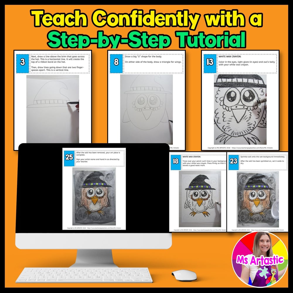 Halloween Art Project Owl Witch Art Activity Halloween Craft Halloween Art – image 4
