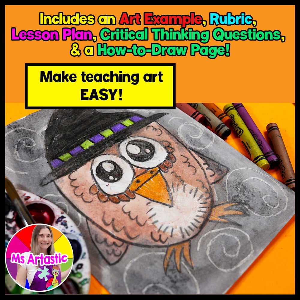 Halloween Art Project Owl Witch Art Activity Halloween Craft Halloween Art – image 2