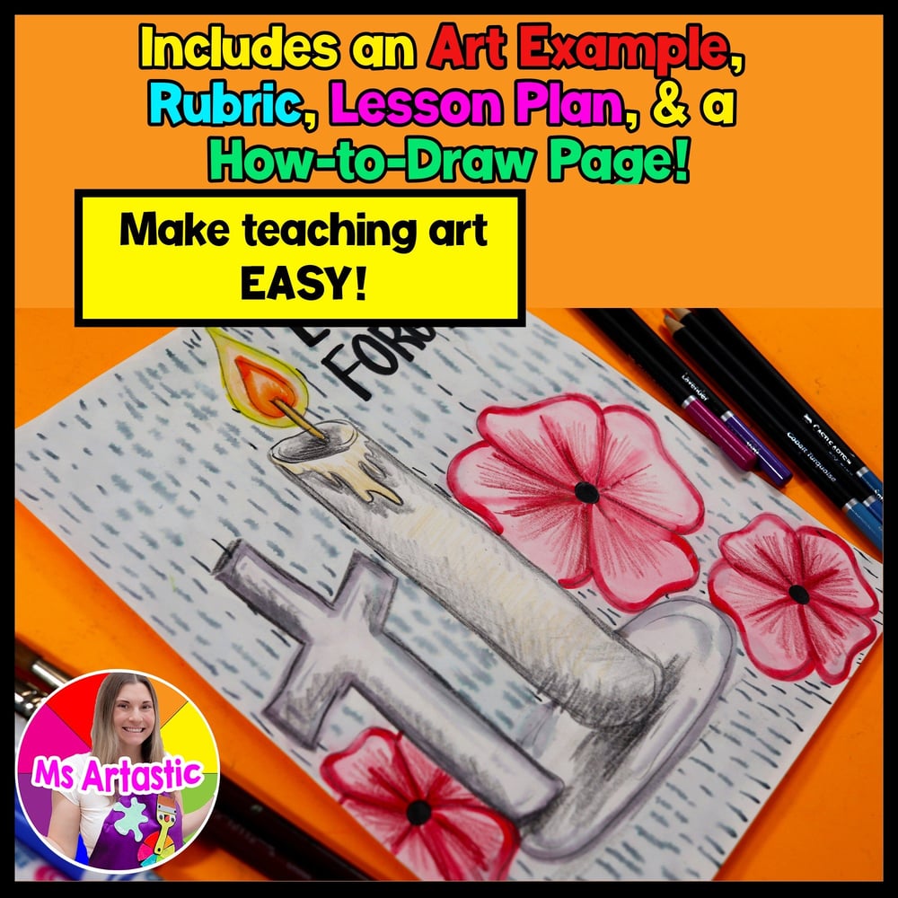 Remembrance Day Art Poppy Art Project Activity Poppy Art Lesson for Veterans – image 2