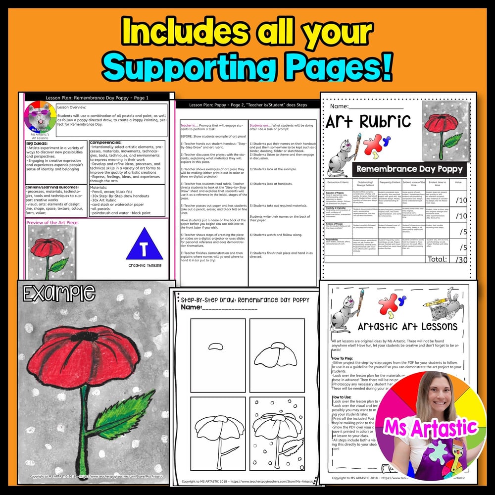 Remembrance Day Art Lesson Poppy Art Project Activity Poppy Art Activities – image 3