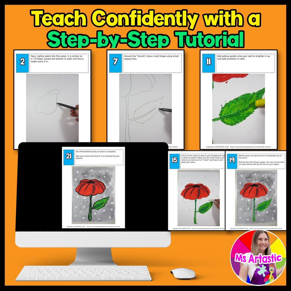 Remembrance Day Art Lesson Poppy Art Project Activity Poppy Art Activities – image 4