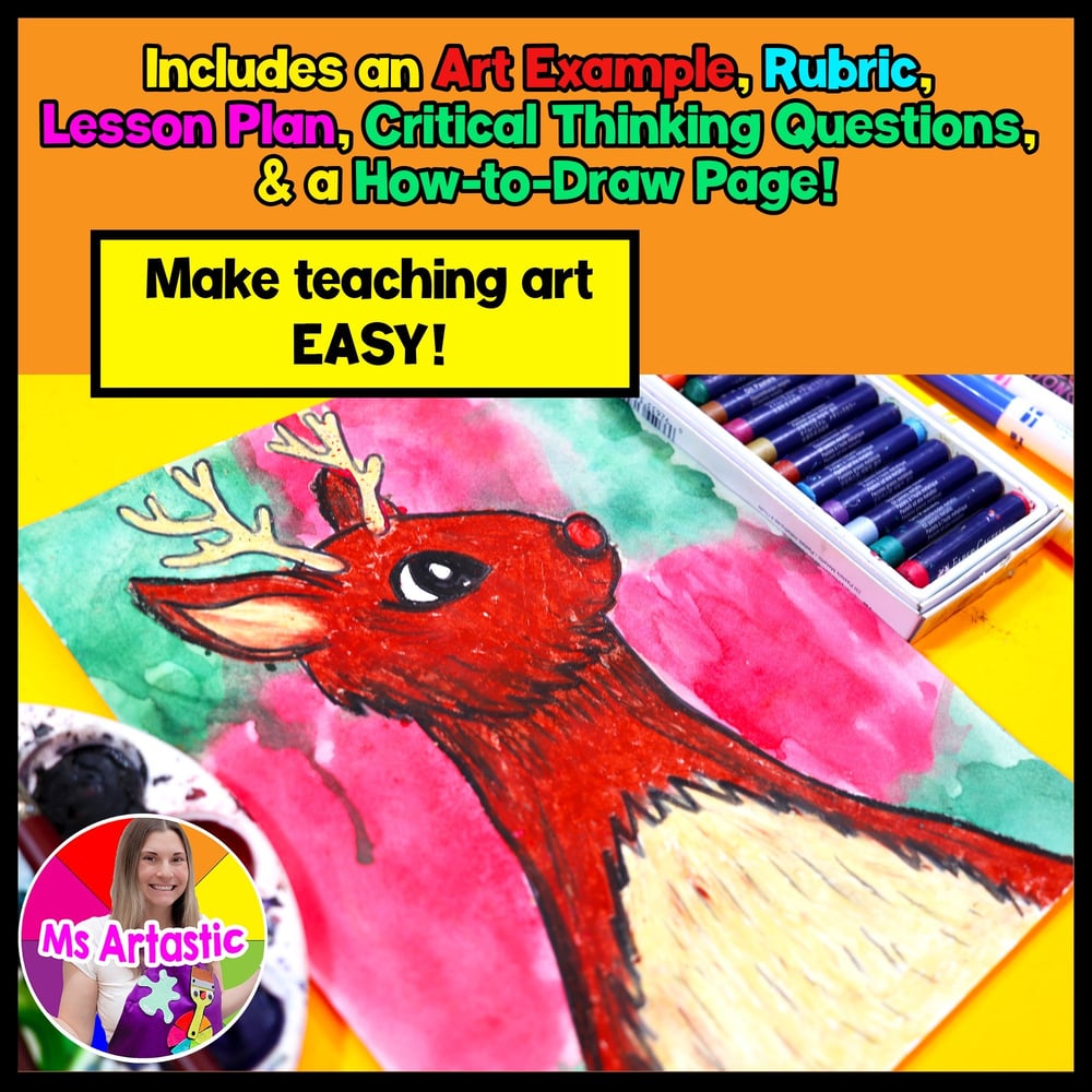 Christmas Art Project Reindeer Art Lesson Christmas Art Activity Reindeer Art – image 2