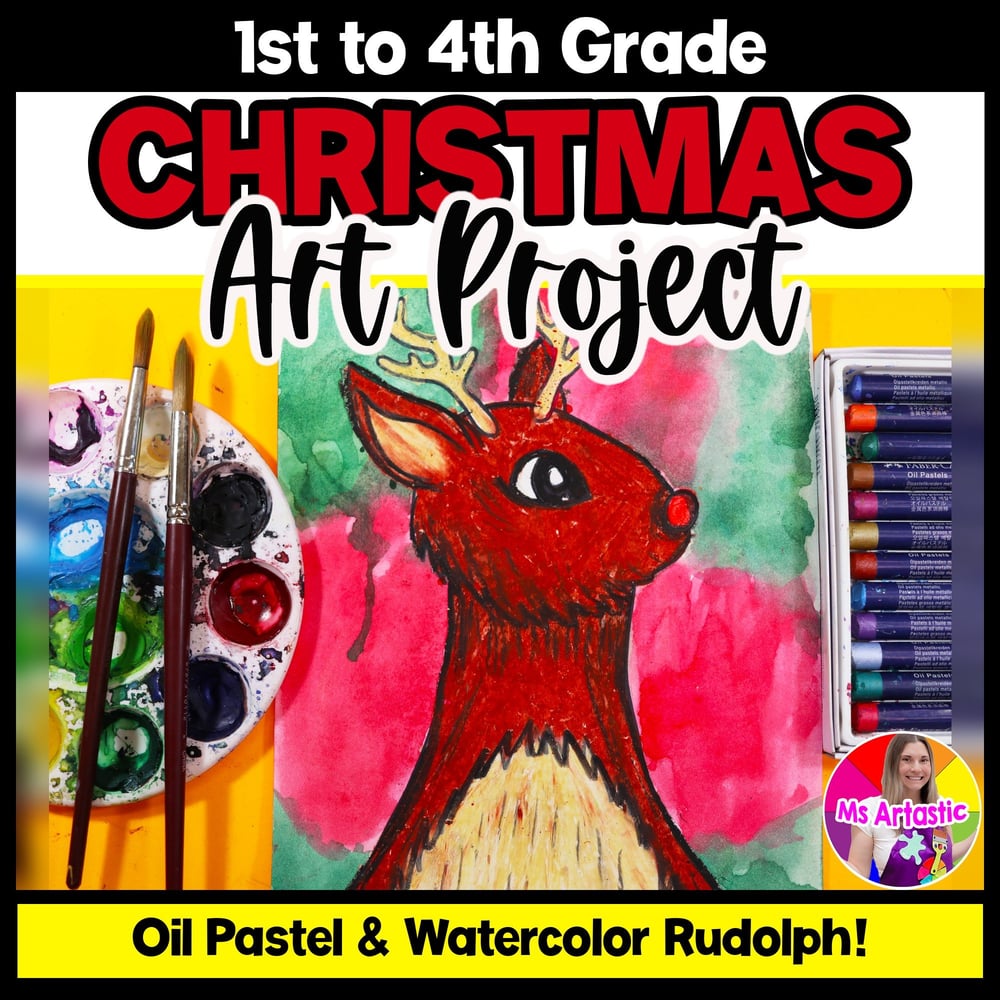 Christmas Art Project Reindeer Art Lesson Christmas Art Activity Reindeer Art