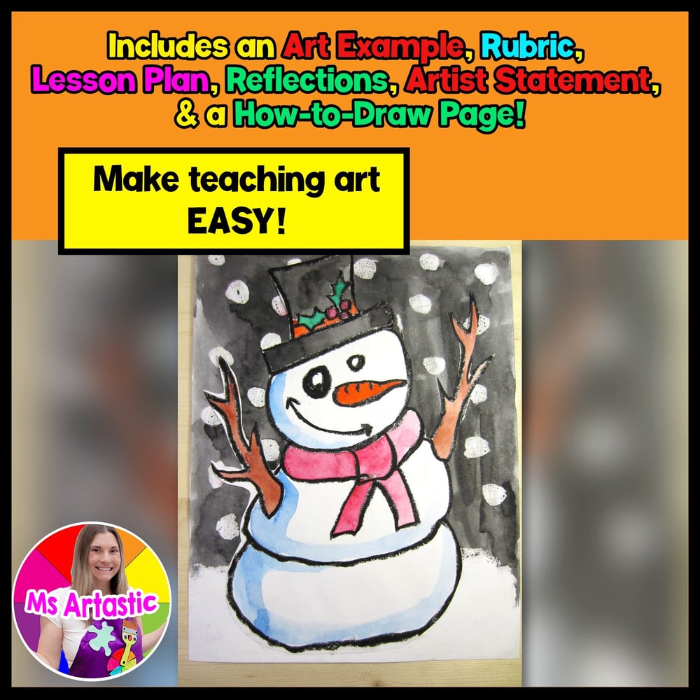 Winter Art Project Snowman Art Lesson Winter Art Lesson Snowman Art Activity – image 2