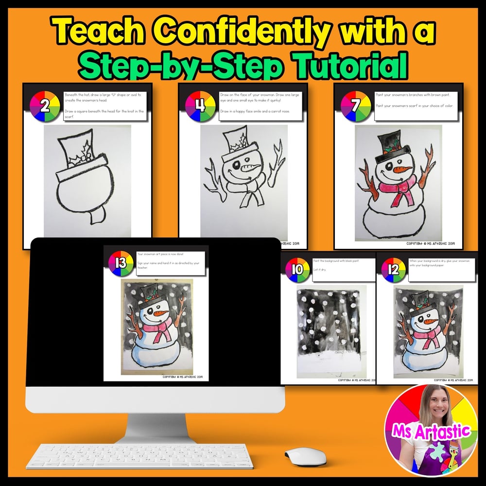 Winter Art Project Snowman Art Lesson Winter Art Lesson Snowman Art Activity – image 4