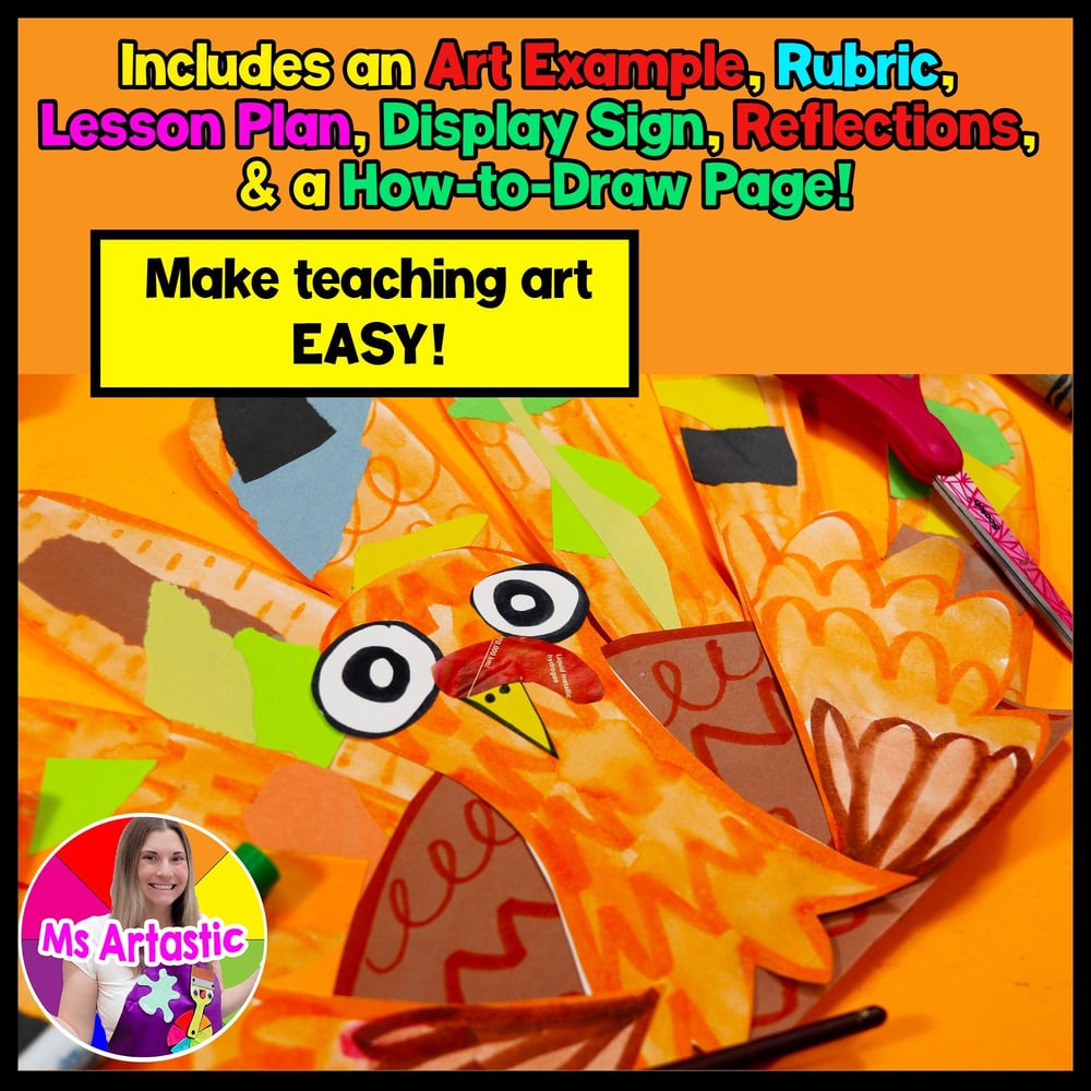 Thanksgiving Art Project Turkey Art Lesson Craft Activity Primary Homeschool – image 2