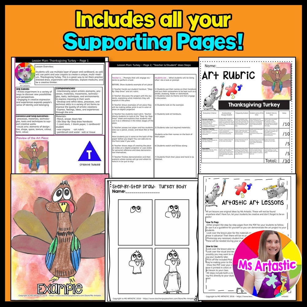 Thanksgiving Art Lesson Turkey Art Project Thanksgiving Turkey Craft – image 3