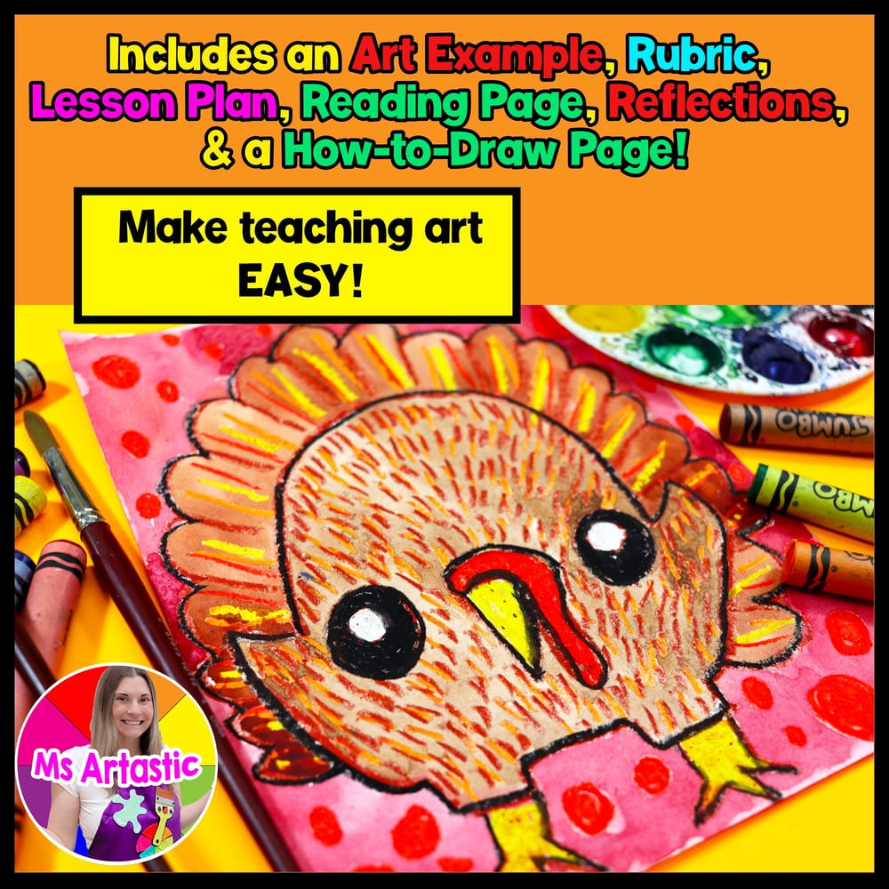 Art Project Thanksgiving Art Lesson Turkey Artwork Kindergarten Primary Line Art – image 2