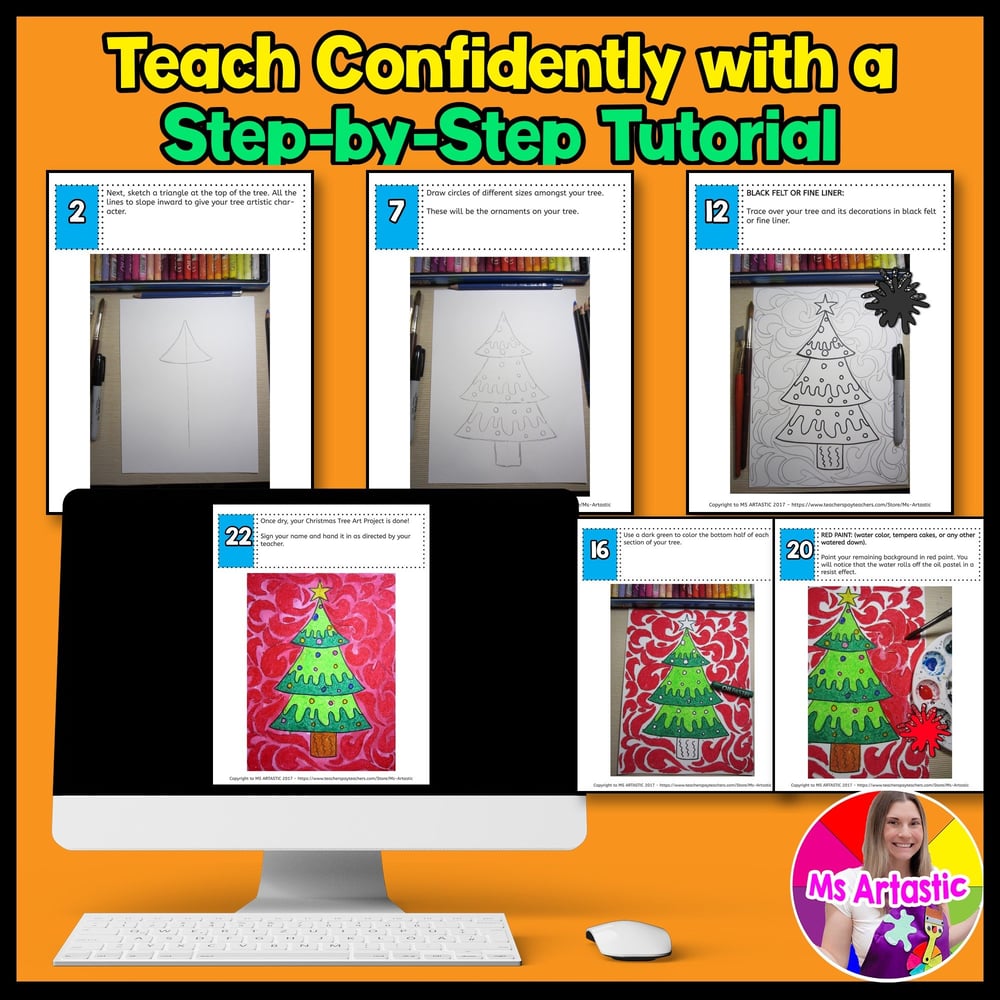 Christmas Art Lesson Christmas Tree Art Project Christmas Tree Art Activity – image 4