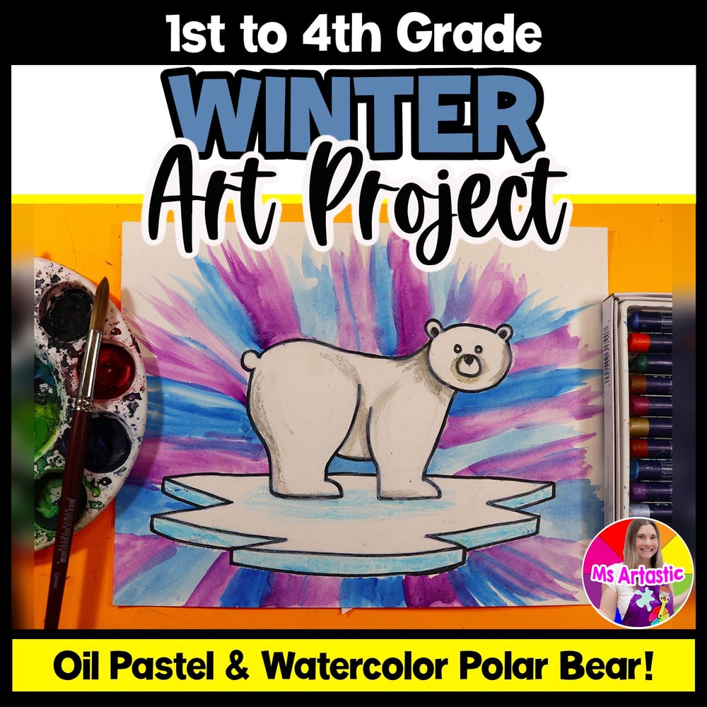 Winters Cool Colors Art Lesson Polar Bear Art Project Winter Art Activities