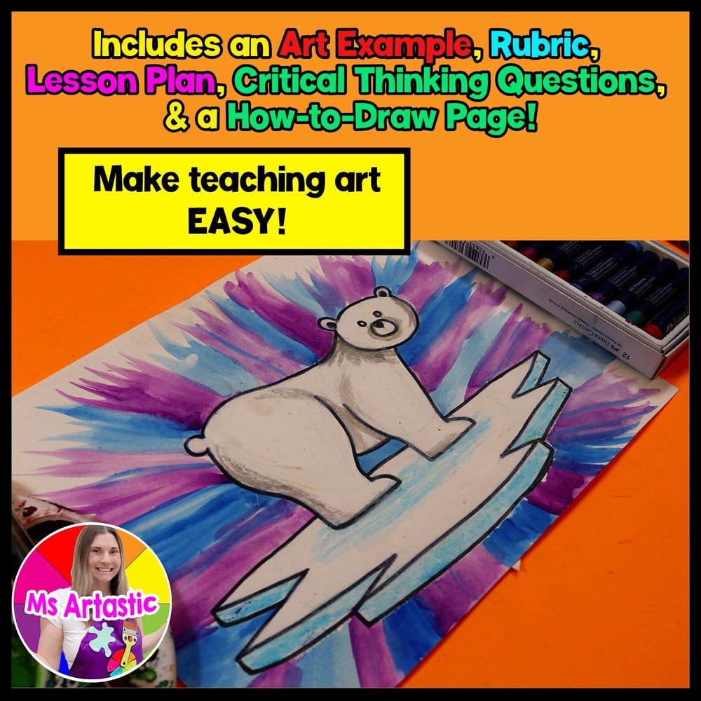 Winters Cool Colors Art Lesson Polar Bear Art Project Winter Art Activities – image 2