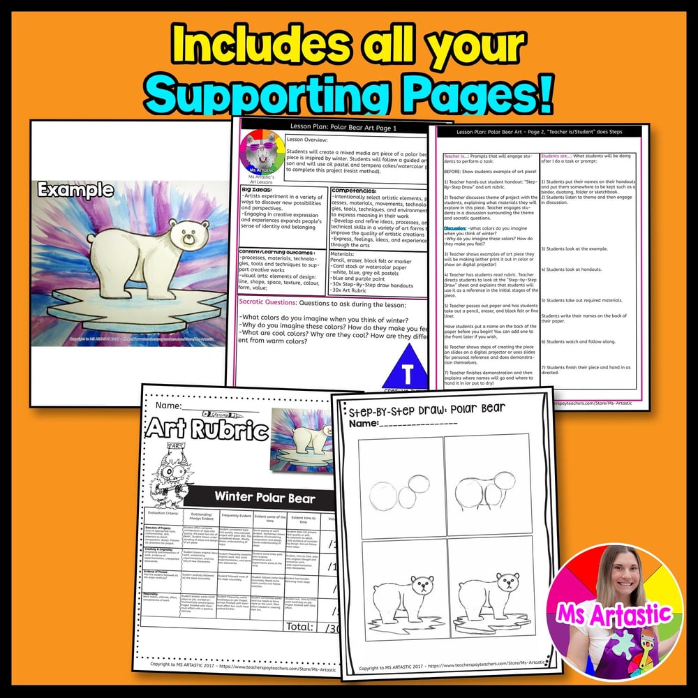 Winters Cool Colors Art Lesson Polar Bear Art Project Winter Art Activities – image 3