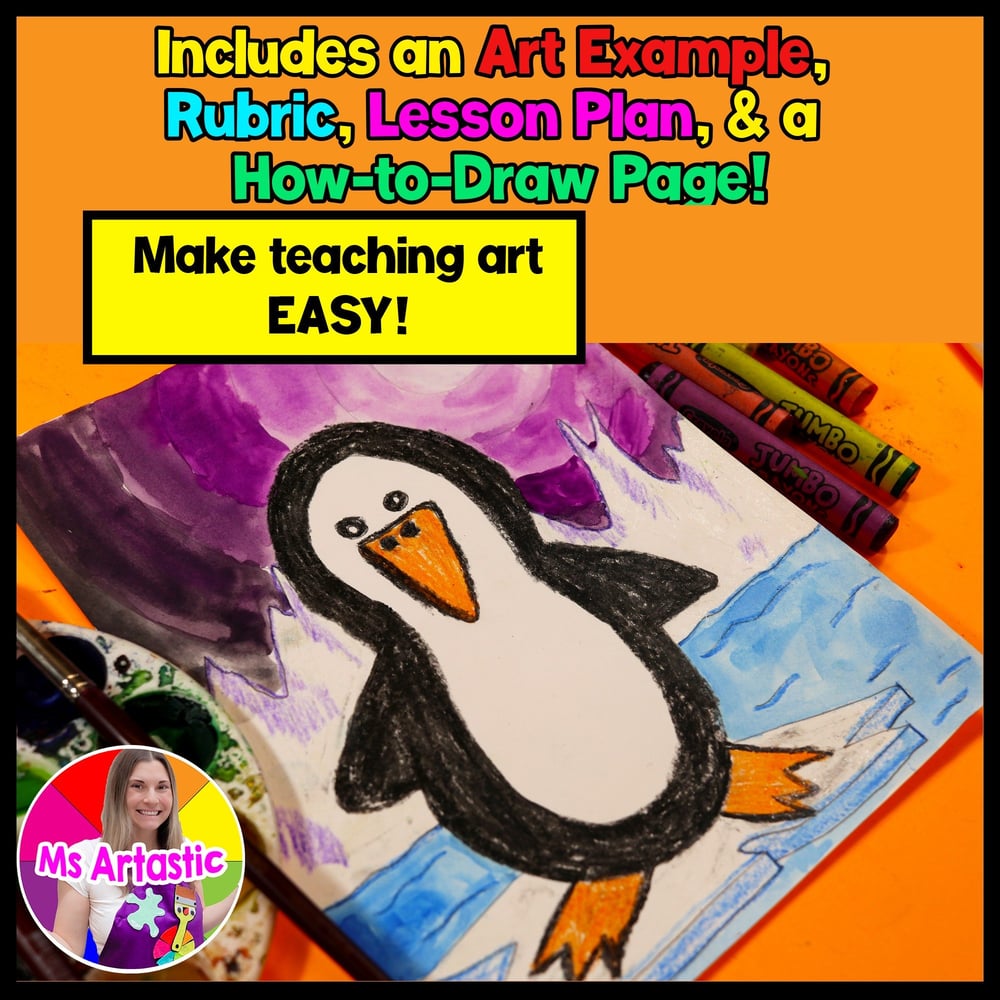 Winter Value Art Lesson Winter Penguin Art Project Winter Penguin Art Activity – image 2