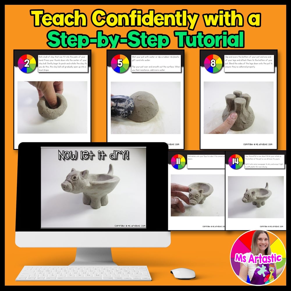 Ceramic Art Lesson Clay Animal Plant Pot Art Project Activity Ceramics Clay Art – image 4