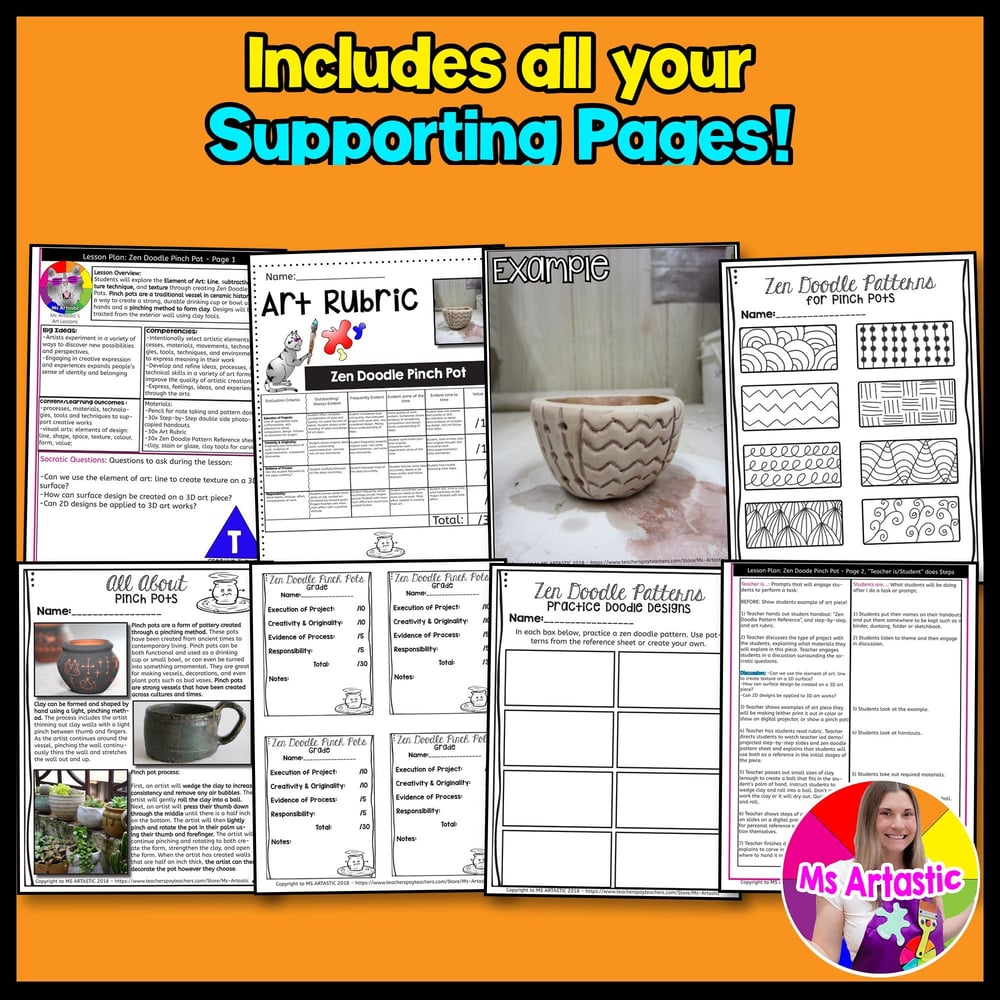 Ceramics Art Lesson Clay Doodle Pinch Pots Artwork Sculpture Ceramic Art Project – image 3
