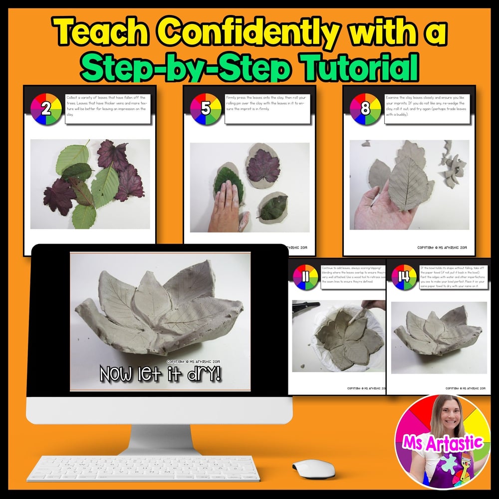 Ceramic Autumn Leaf Bowl Clay Lesson Fall Ceramics Slump Bowl Project Activity – image 4