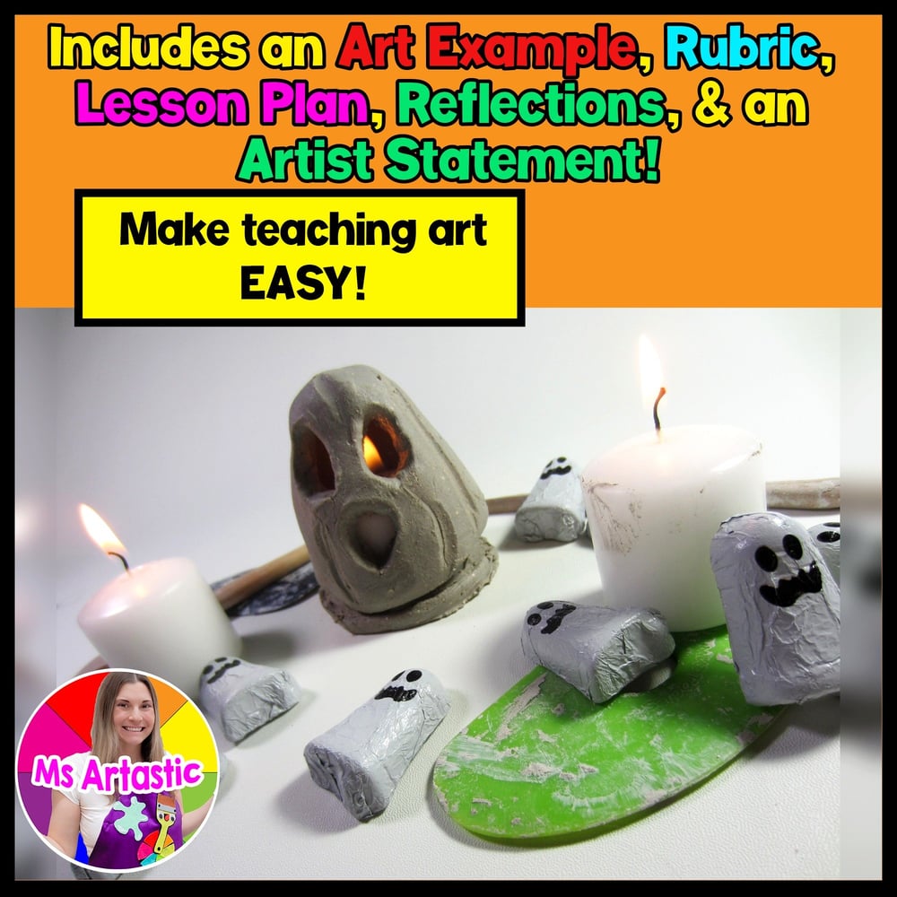 Ceramic Art Lesson Clay Art Project Ghost Art Tea Light Activity – image 2