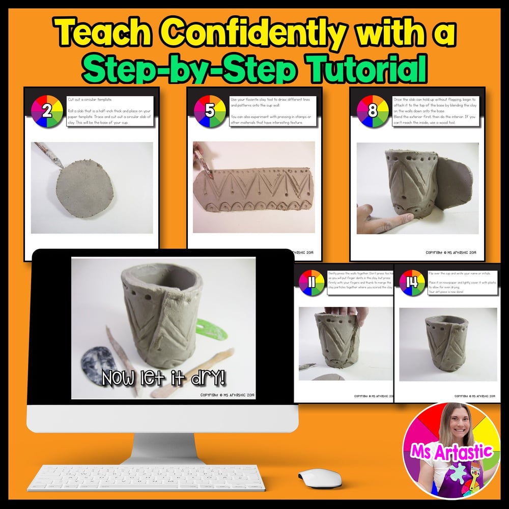 Ceramics Art Lesson Clay Slab Pot Cup Art Project Ceramic Art Activity – image 4
