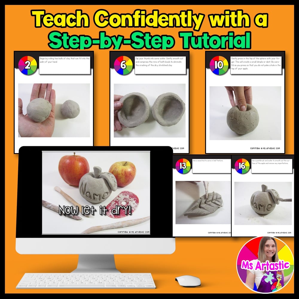 Ceramic Apple Sculpture Lesson Clay Handbuilding Project Ceramics Art Tutorial – image 4