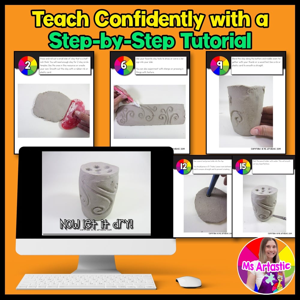 Ceramic Art Lesson Clay Art Project Pencil Holder Art Project Ceramics Activity – image 4
