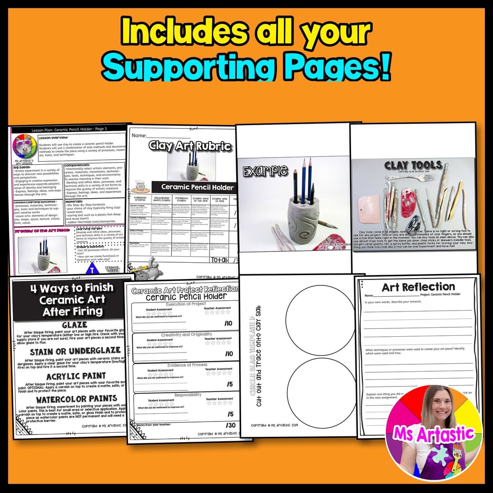 Ceramic Art Lesson Clay Art Project Pencil Holder Art Project Ceramics Activity – image 3
