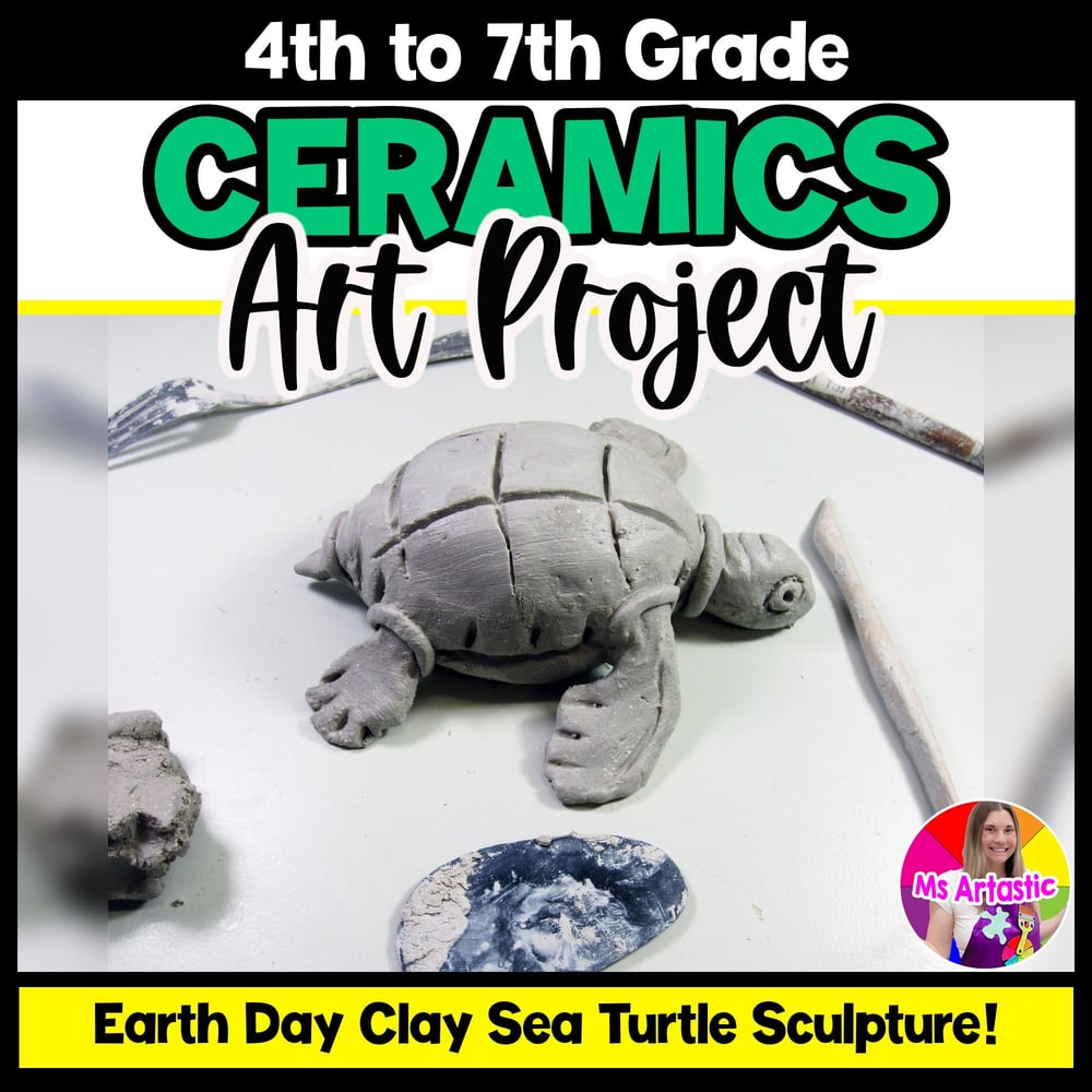 Ceramic Sea Turtle Earth Day Art Project Clay | Ms Artastic