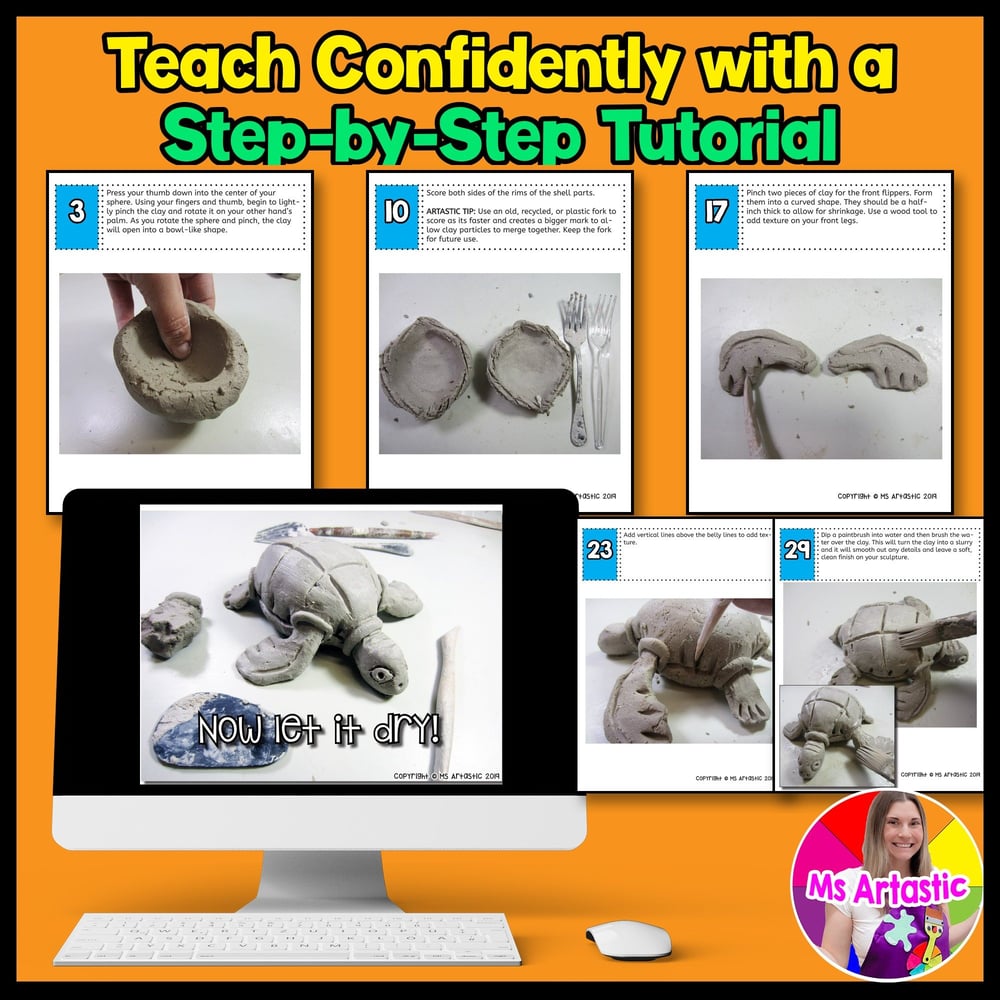 Ceramic Sea Turtle Earth Day Art Project Clay | Ms Artastic