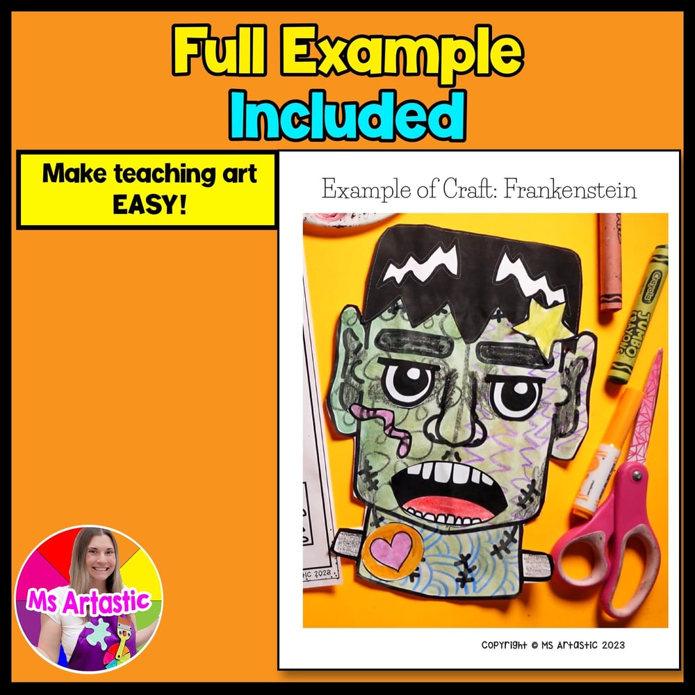 Halloween Craft Frankenstein Craft and Write Writing Prompts and Sub Plans – image 2