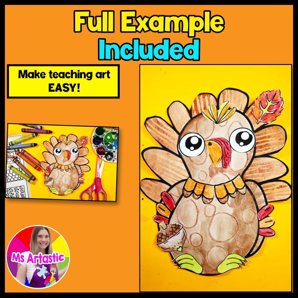 Thanksgiving Turkey Craft Writing Prompt Worksheets Sub Plans Art Lesson – image 2