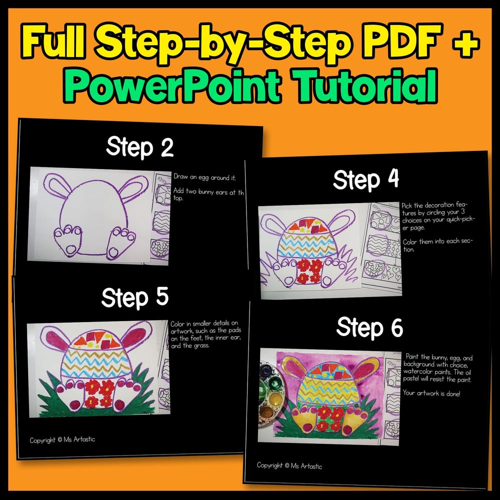 Easter Art and Write Activity Easter Bunny Art Lesson with Writing Prompts Art – image 4
