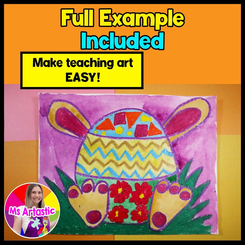 Easter Art and Write Activity Easter Bunny Art Lesson with Writing Prompts Art – image 2
