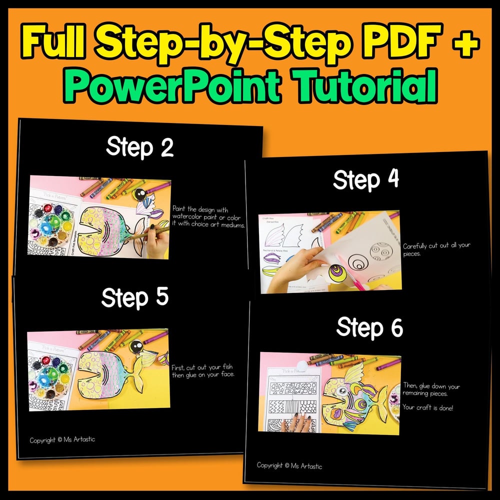 Summer Craft Tropical Fish Craft and Writing Prompt Worksheets Activities – image 4