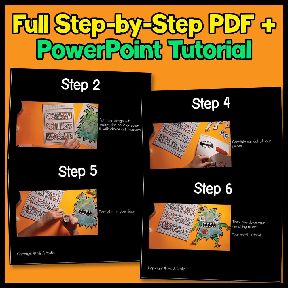 Monster Craft Halloween Craft and Write Writing Prompts Sub Plans Activity – image 4