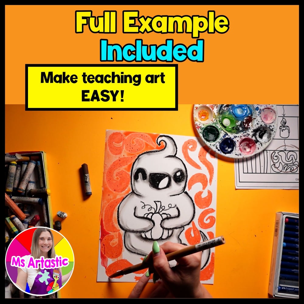 Halloween Art Lesson Ghost Writing Prompts Art Project Lesson Plan Sub Plan – image 2