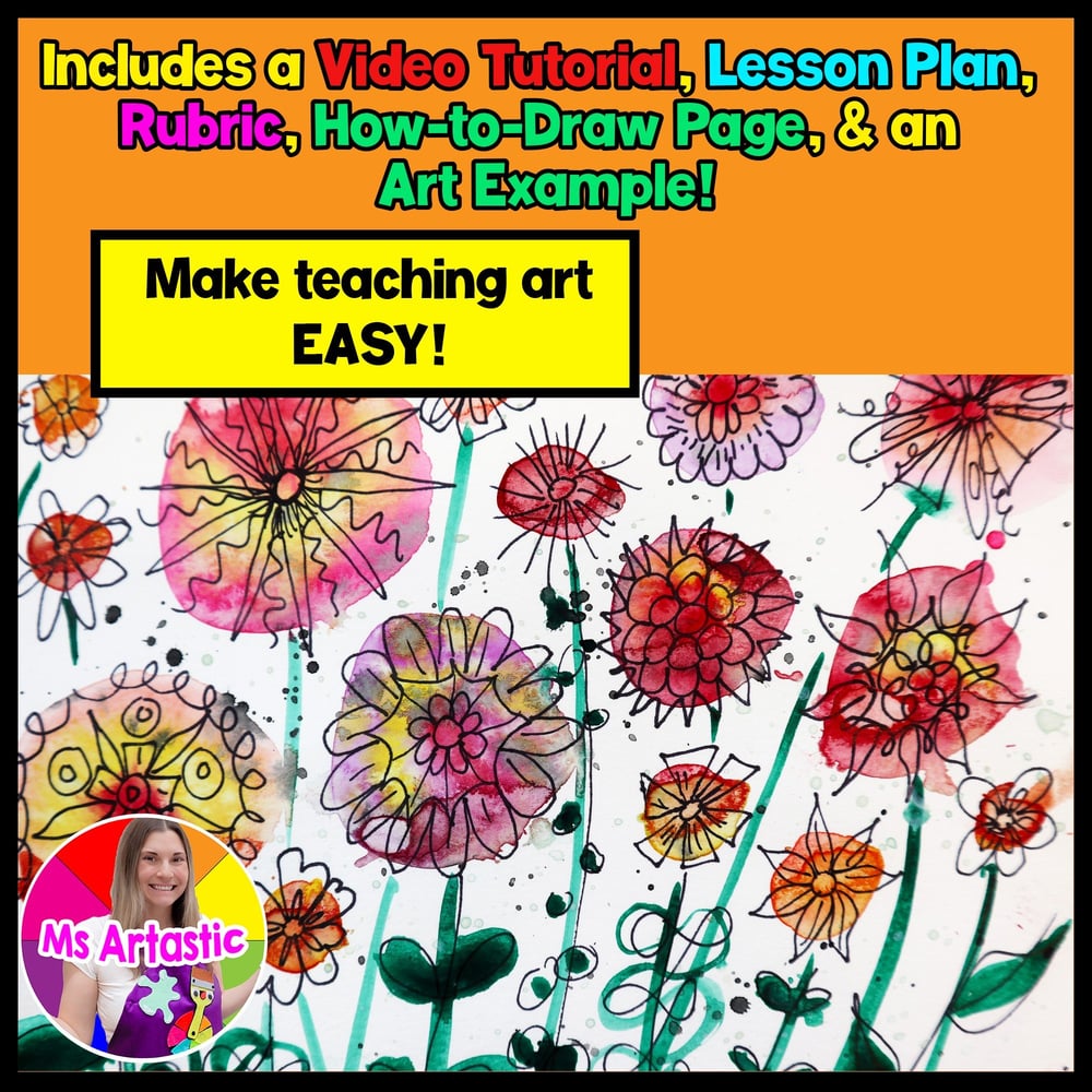 Art Lesson Watercolor Wildflowers Art Project Middle School Painting Artwork – image 2