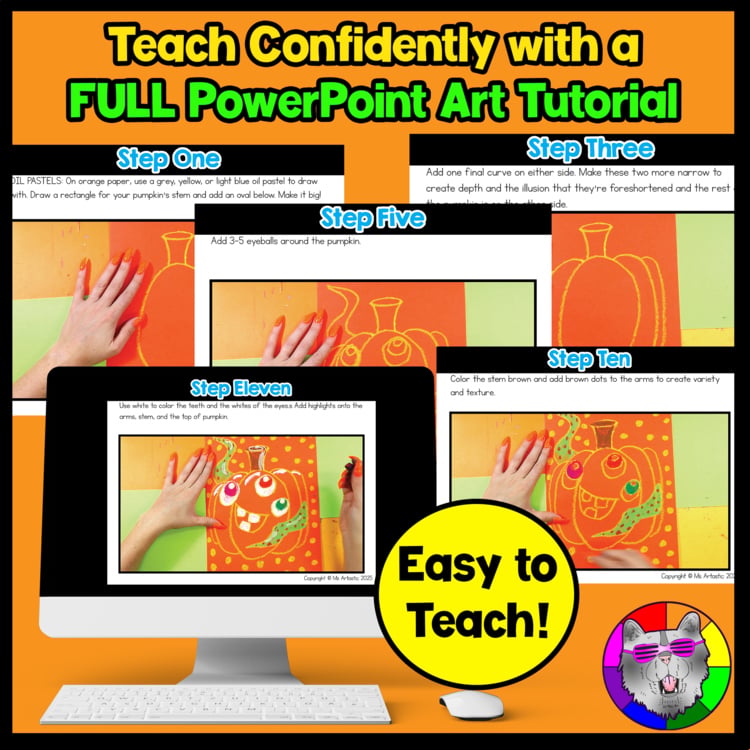 Halloween Art Lesson Jack O Lantern Art Project Reading and Writing Prompts – image 4