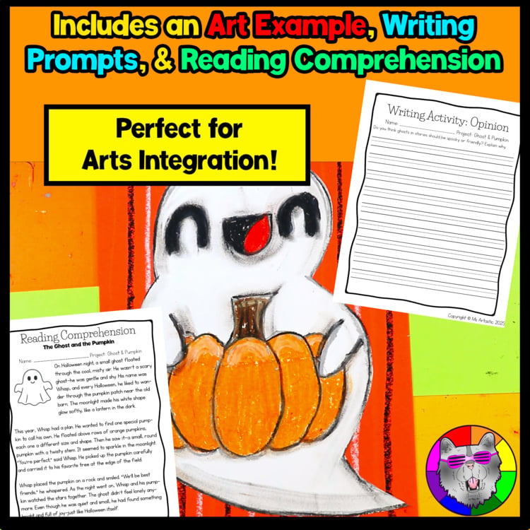 Halloween Art Lesson Ghost Art Project Halloween Reading and Writing Prompts – image 4