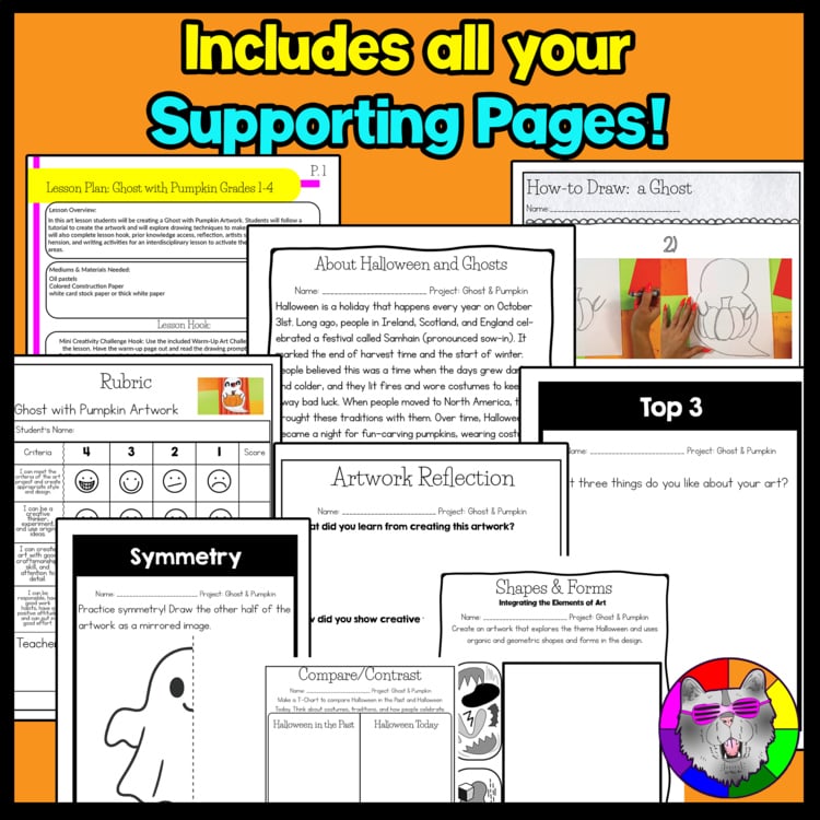 Halloween Art Lesson Ghost Art Project Halloween Reading and Writing Prompts – image 3