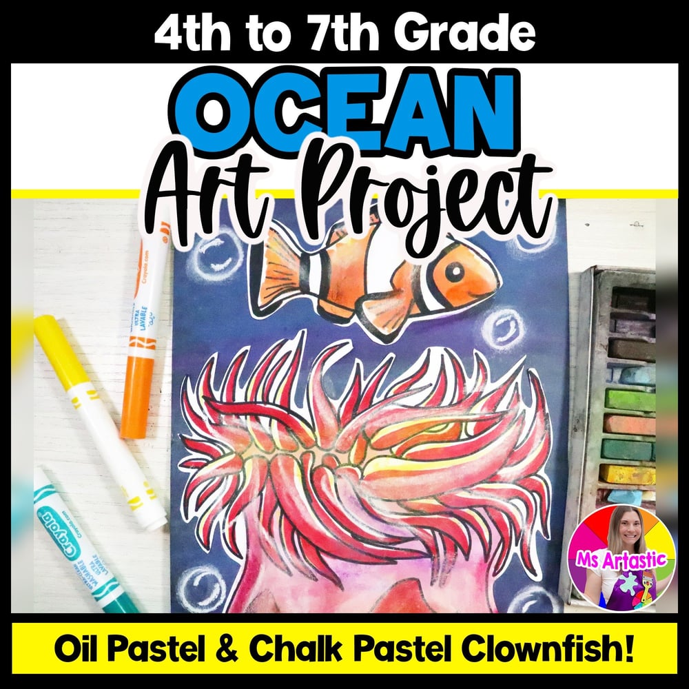 Ocean Art Lesson Ocean Art Project Summer Art Activity Art Tutorial