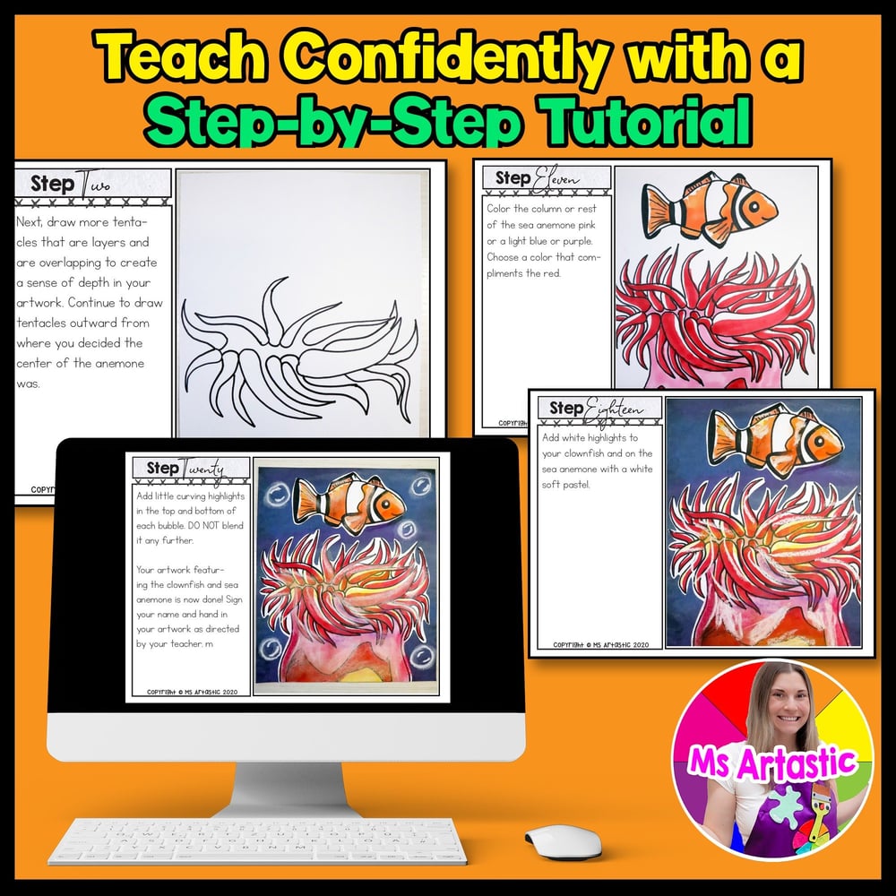 Ocean Art Lesson Ocean Art Project Summer Art Activity Art Tutorial – image 4