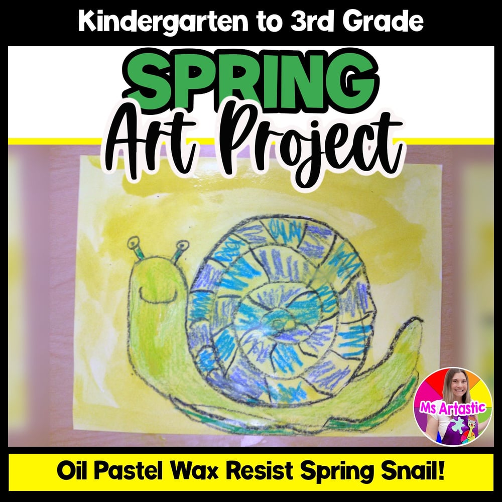 Spring Art Lesson, Snail Wax Resist