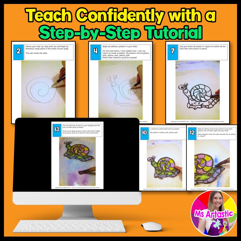 Spring Art Lesson, Snail Wax Resist – image 4