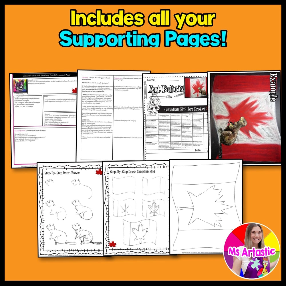 Canadian Flag Art Lesson, Canada Art Project for Elementary – image 3