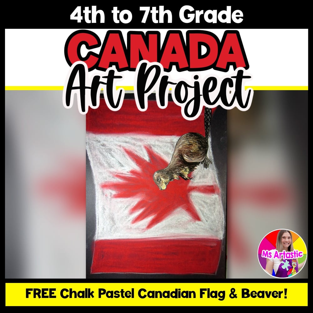 Canadian Flag Art Lesson, Canada Art Project for Elementary