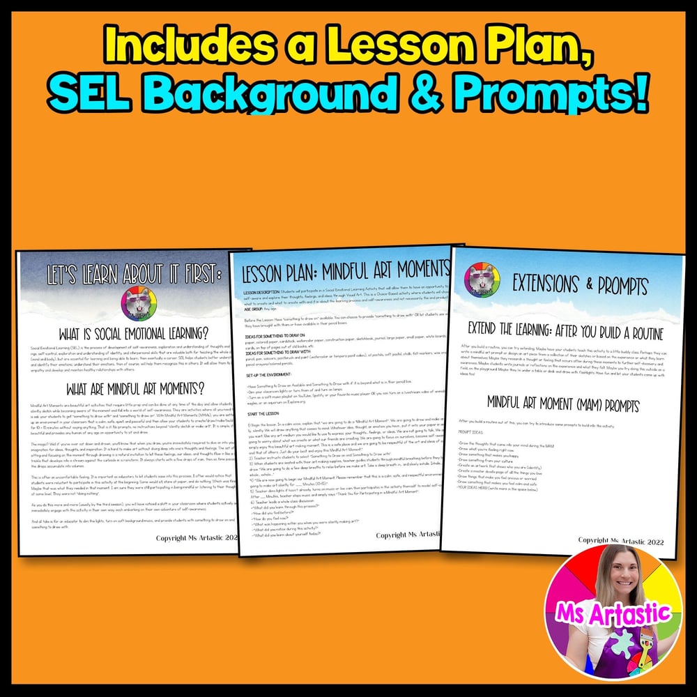 FREE Mindful Art Moments Social Emotional Learning (SEL) Art Activity Lesson – image 2